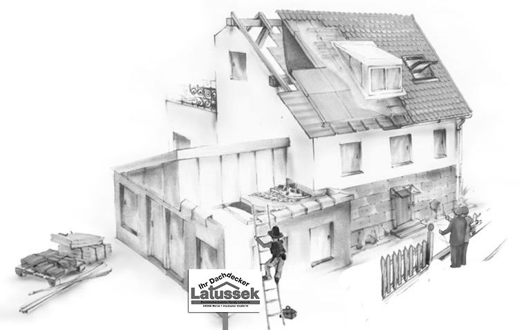 Gezeichnetes Haus im Bau