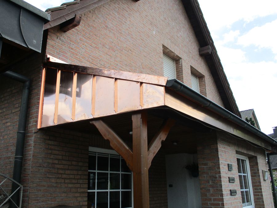 Vordach in Kupfer